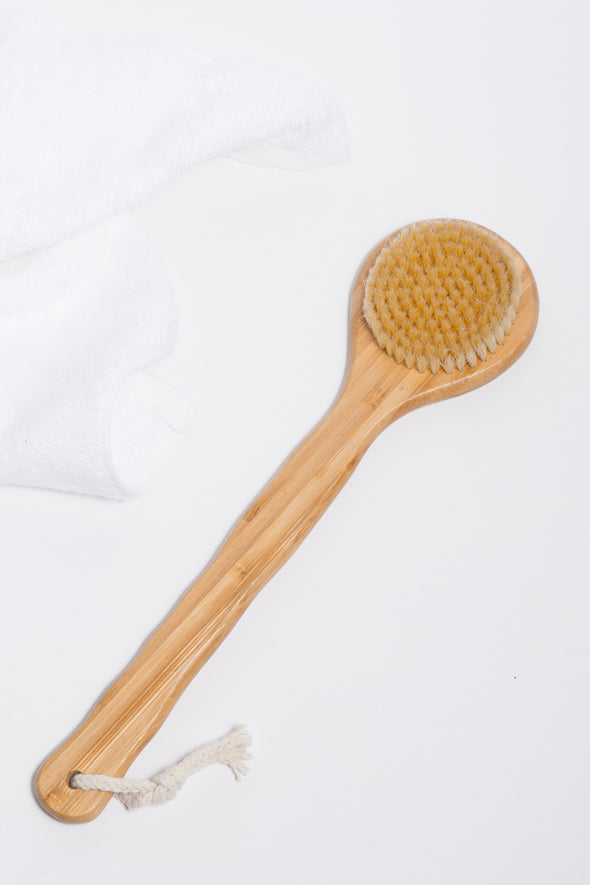 Wood Bath Brush with Natural Bristles